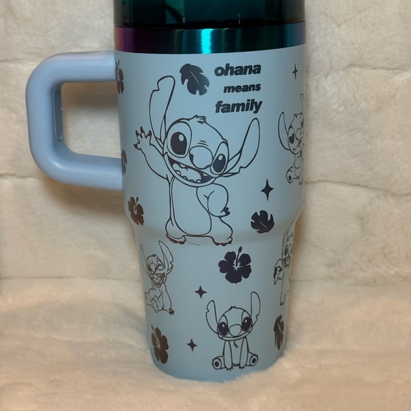 Disney 20 oz Stitch Stanley Tumbler, 3 Stitch notebooks & Stitch charm. NIB - Picture 2 of 6